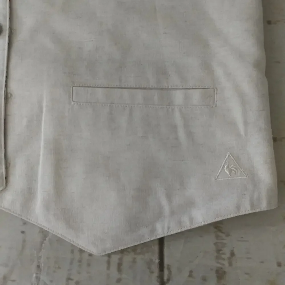 Le Coq Sportif Reversible Linen Blend Vest 90s Vintage Size S